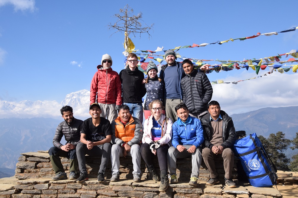 Trekking in the Himalayas on a trip to Nepal with VoluntEars